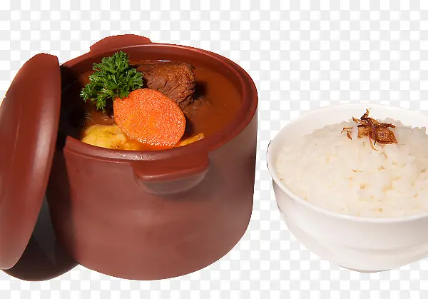 胡萝卜排骨汤和米饭