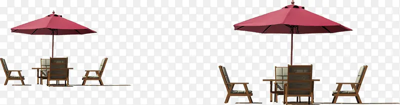 红色夏季遮阳伞桌子