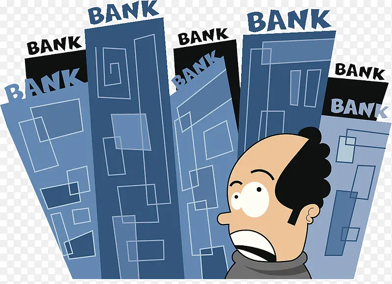 卡通插图银行背景