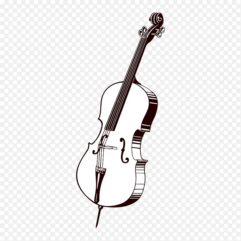 手绘白色大提琴