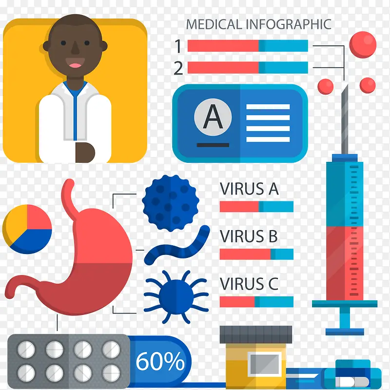 创意医疗信息图矢量