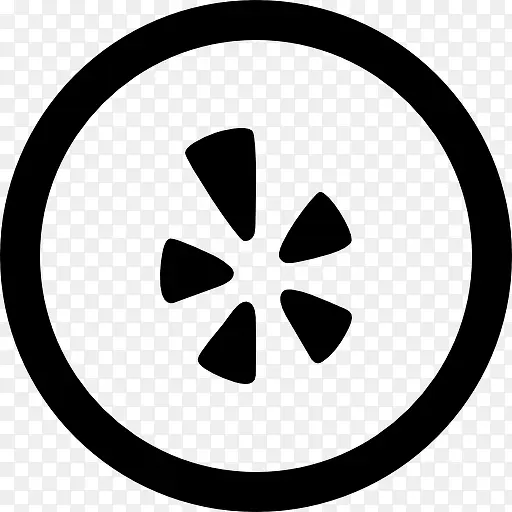 社会Yelp圆形按钮图标