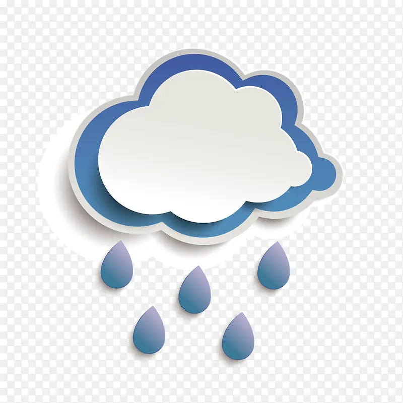 多云下雨图案装饰