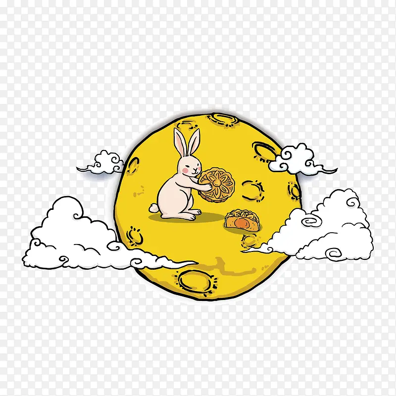 矢量月亮兔子