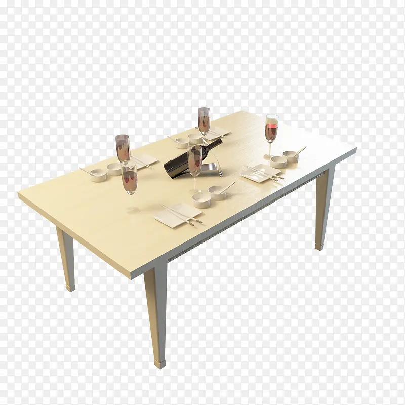 一个简单纯色北欧餐桌