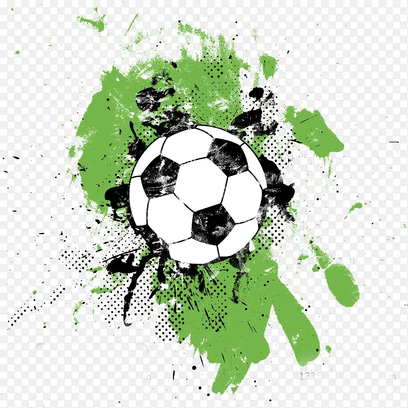 绿色乏味枯燥的足球设计