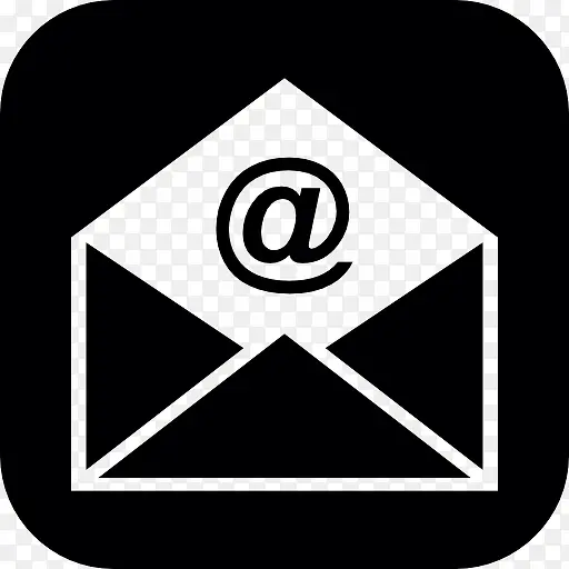 邮件打开的信封在一个圆形广场图标