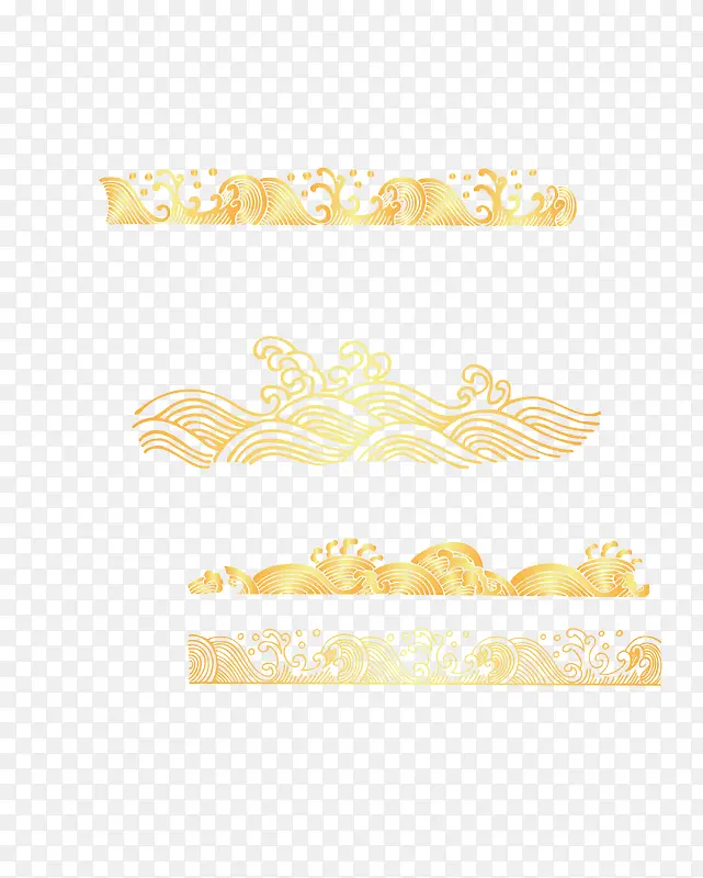 矢量黄色海浪纹饰装饰