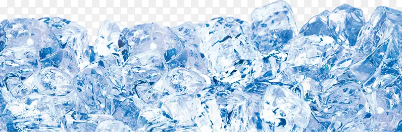 蓝色纯净水晶冰块