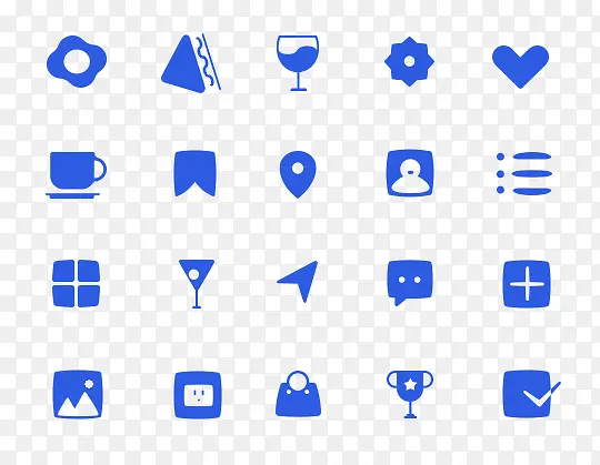 蓝色线型网页UI图标icon
