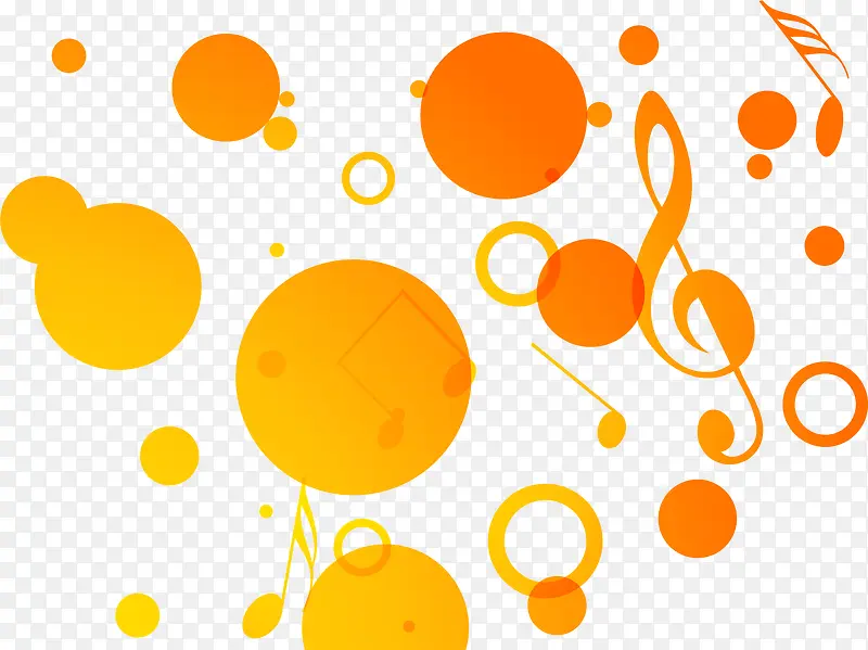 橙色圆圈乐符
