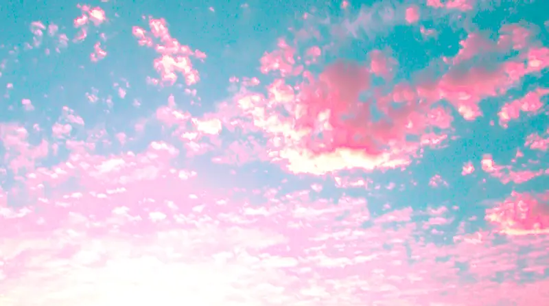 蓝色天空粉色云朵海报背景七夕情人节