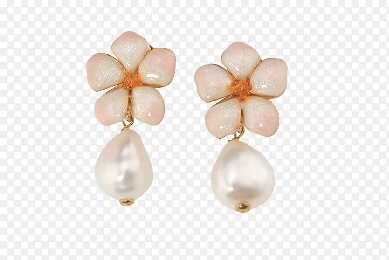 美赛丝小花造型珍珠耳环