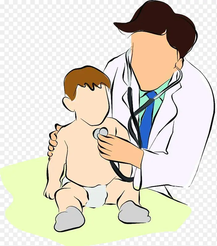 矢量医生检查儿童身体