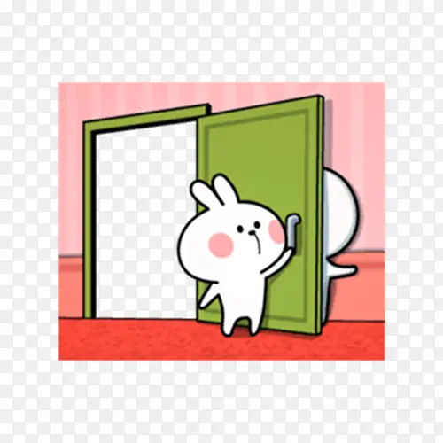 开门的兔子PNG图片素材下载_图片编号8800218-PNG素材网