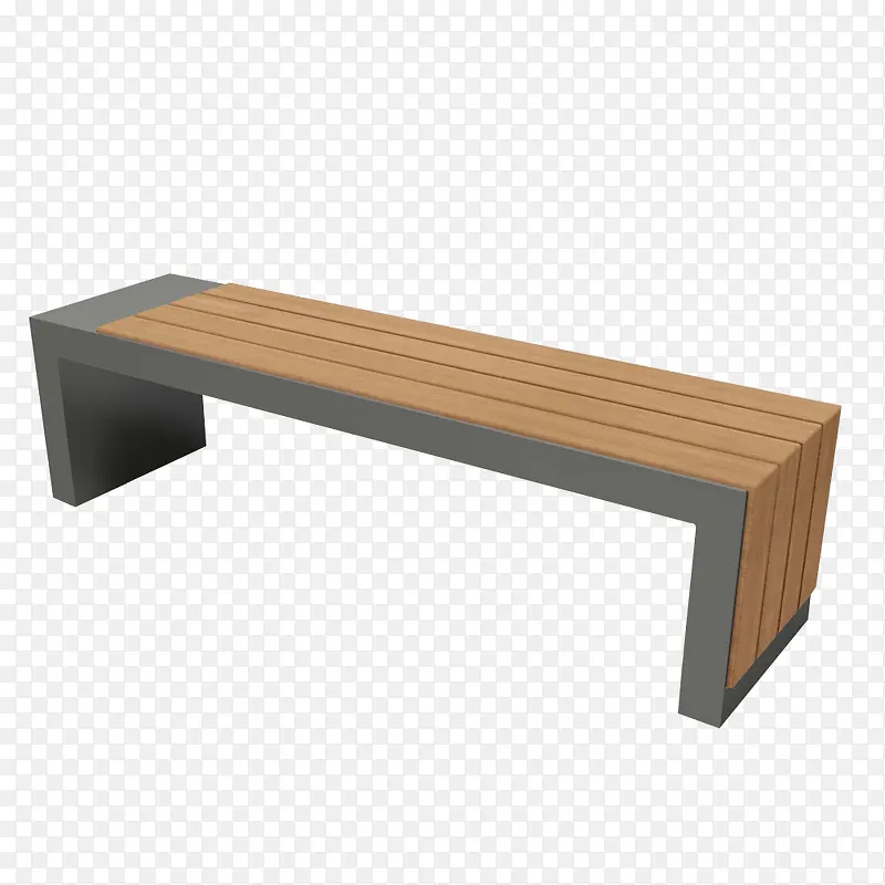 长款木头材质公共座椅