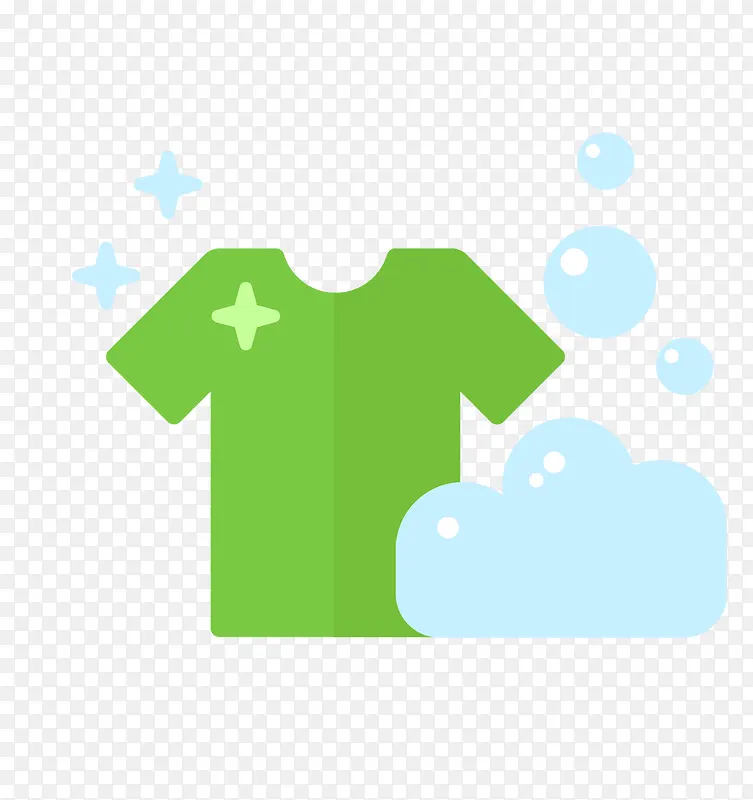 绿衣服清洁护理图标