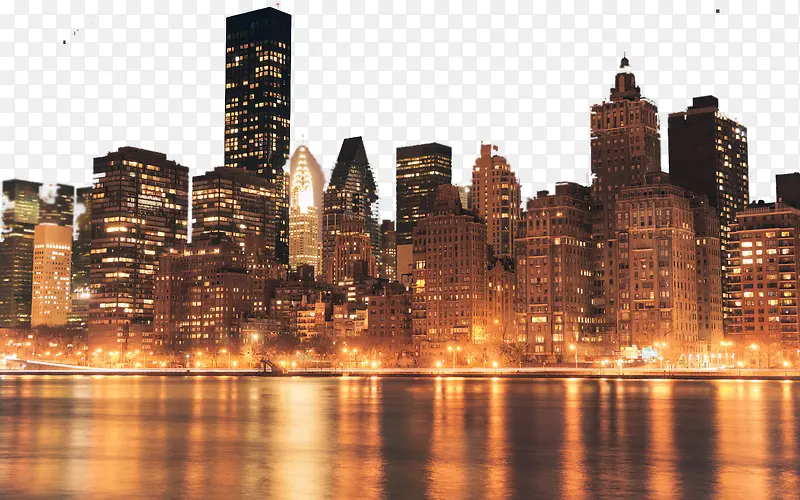 美国纽约大楼夜景
