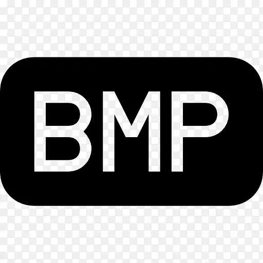 BMP图像文件接口符号的黑色圆角矩形图标