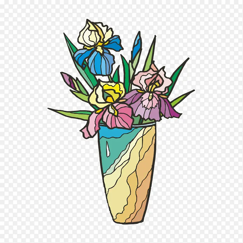 花瓶 卡通花 花朵
