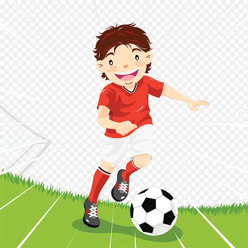 足球少年插画