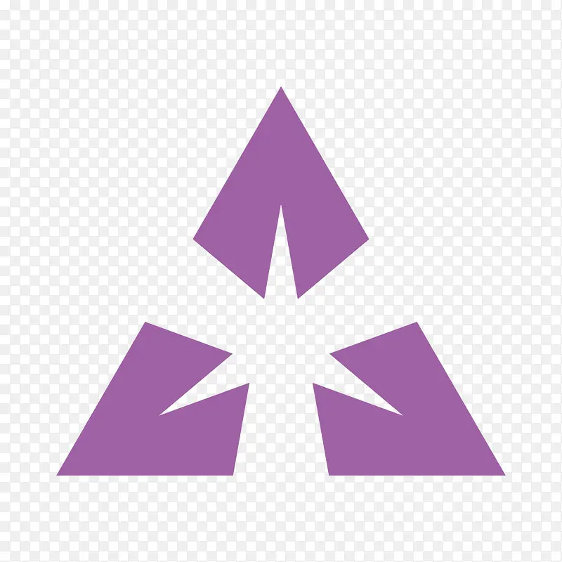 矢量紫色镂空三角形