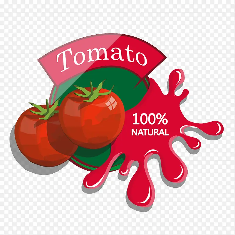 红色西红柿标签矢量图