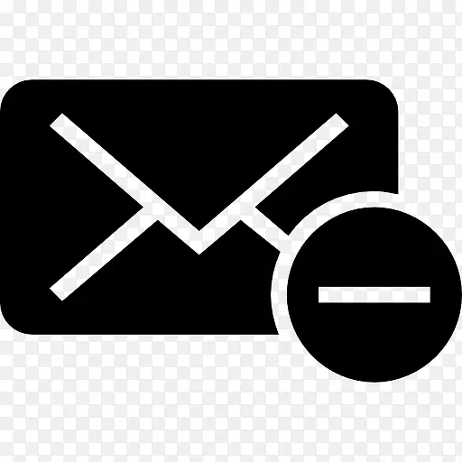 邮件删除黑色的背面封闭的信封符号图标