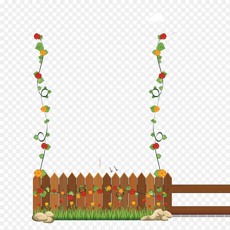 矢量栅栏和花藤