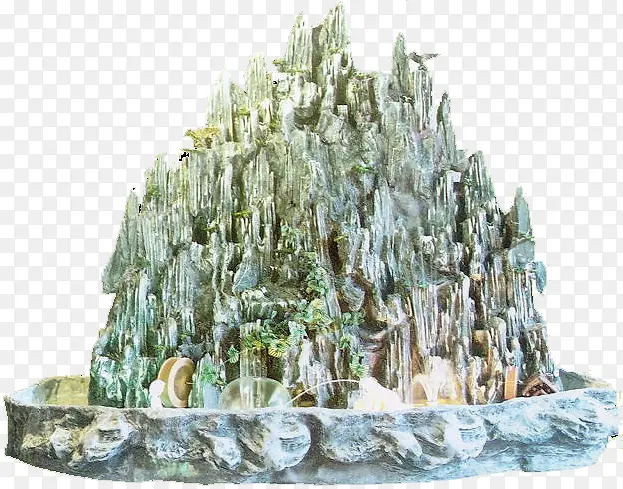 假山喷泉主题展板设计