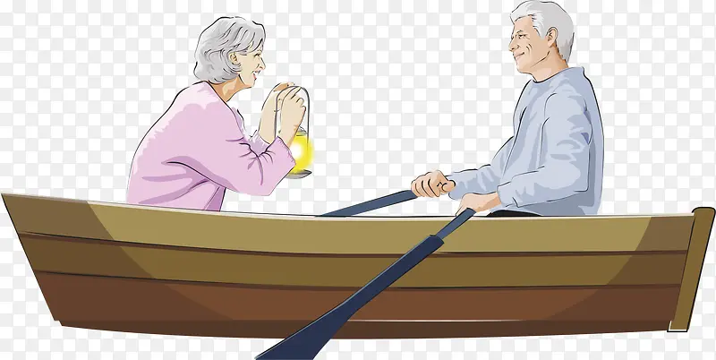一起划船的夫妻