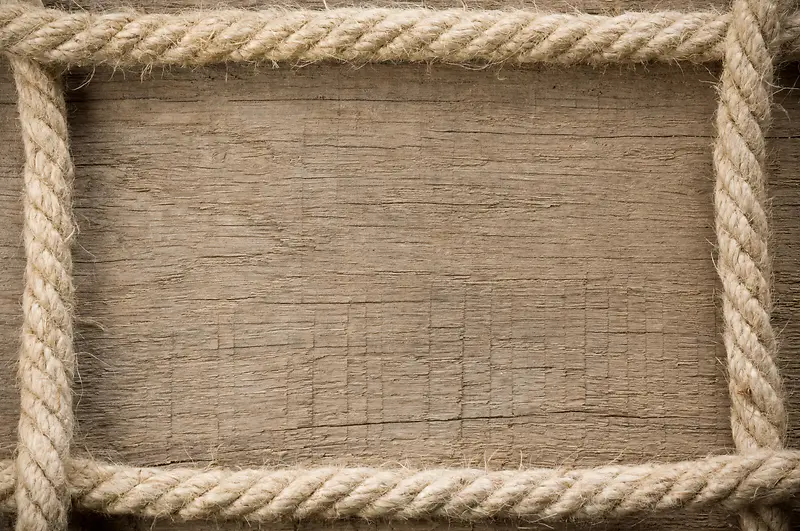 木纹背景与麻绳边框