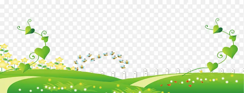 草地篱笆蜜蜂