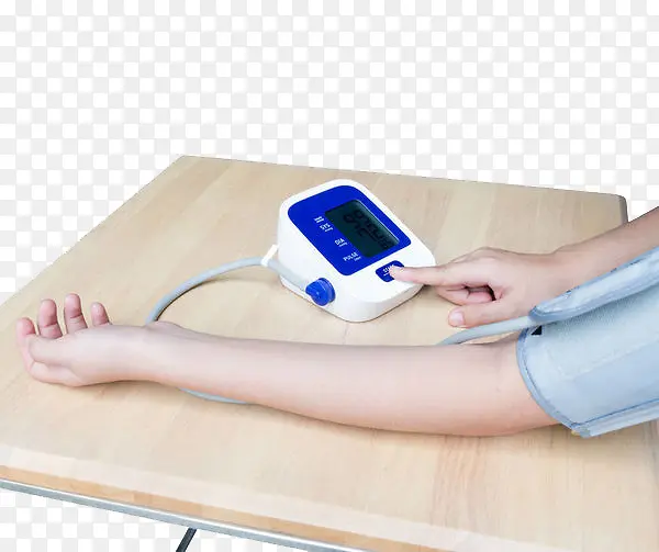 桌子上检查血压的手