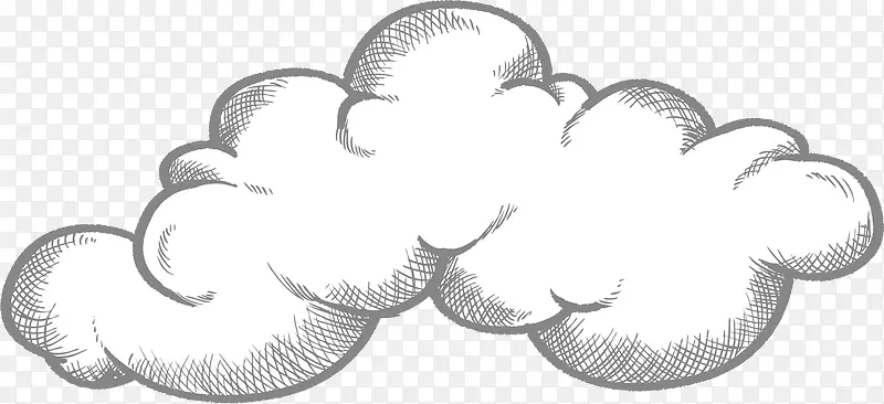 扁平卷曲的细致描绘云朵