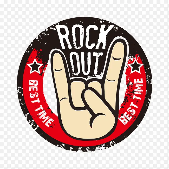 ROCK OUT 手标志