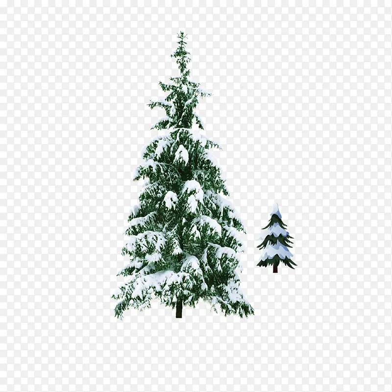 雪中的圣诞树