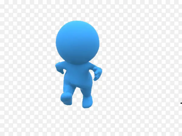 蓝色创意3D奔跑的小人