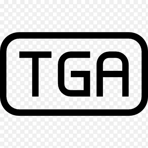 TGA文件类型符号的圆角矩形中风图标