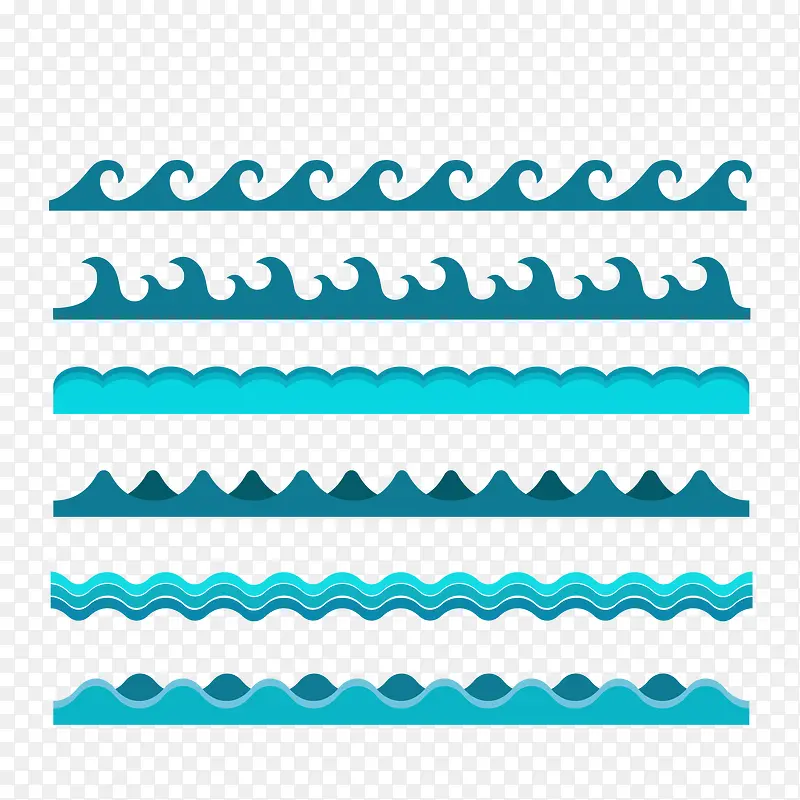 蓝色海浪设计矢量图