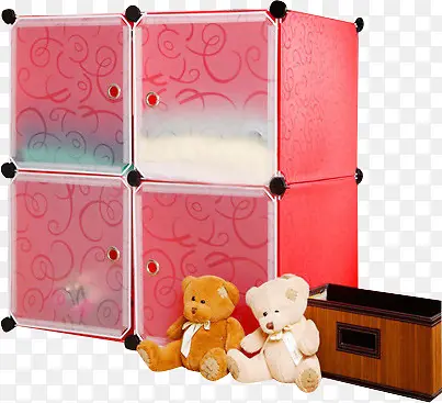 粉色线条花纹衣柜