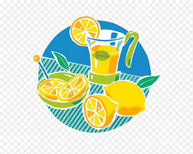 柠檬和柠檬汁插画