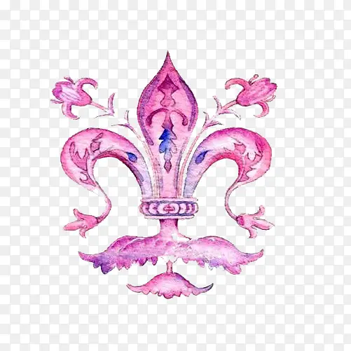 紫色王冠手绘画素材图片