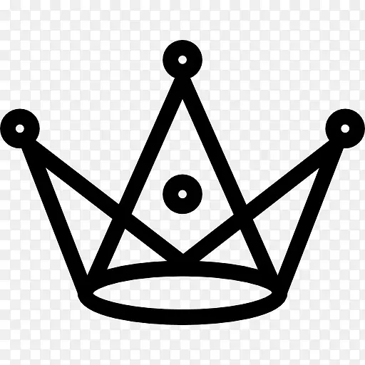 王冠与三角形和圆形的设计图标
