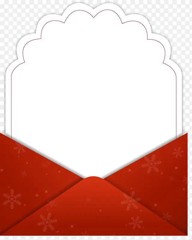 红色圣诞节雪花信封