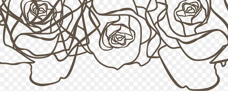 手绘线条玫瑰花