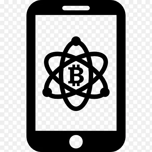 比特币在科学符号在手机屏幕上图标