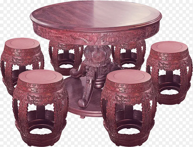 复古雕花茶桌