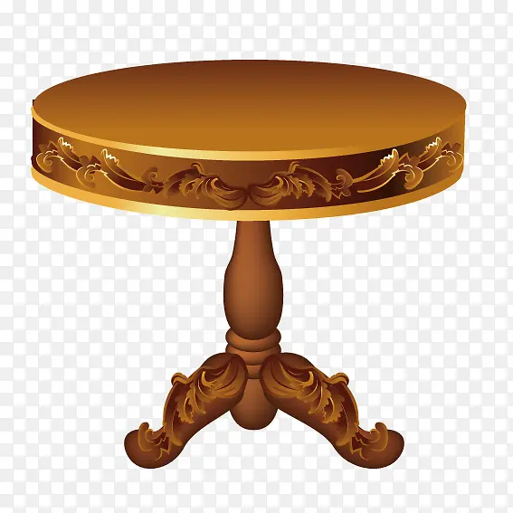 棕色木质圆桌