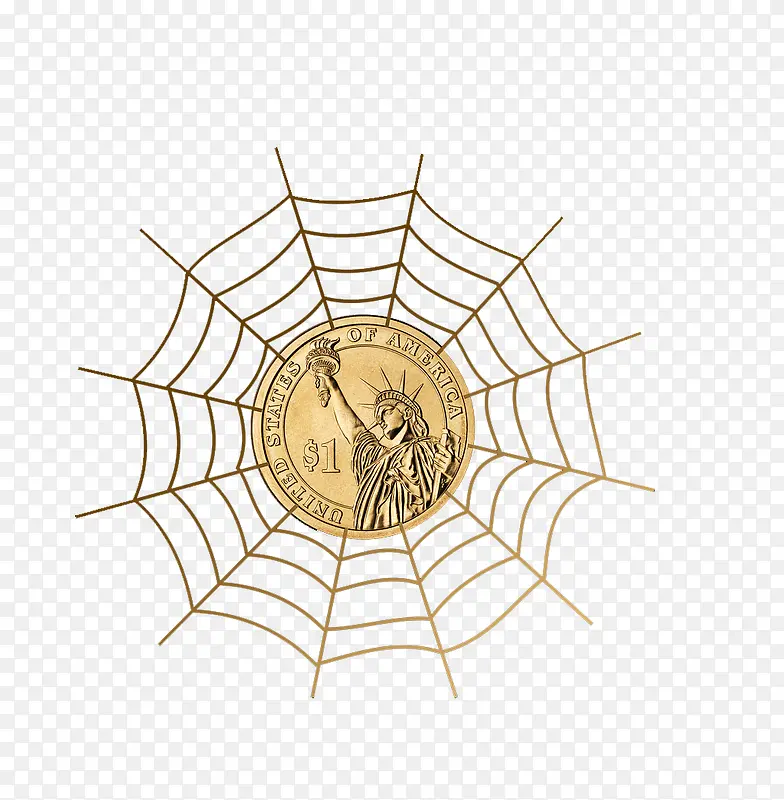 蜘蛛网上的钱币
